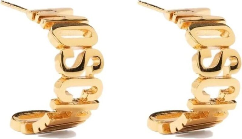 Moschino Ringen - Logo Lettering Hoop Earrings in gold