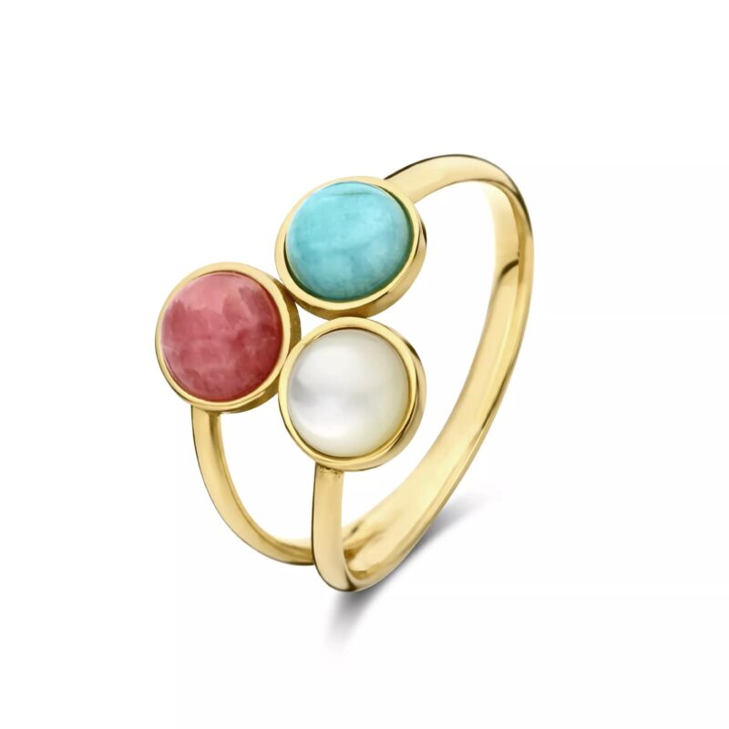 Isabel Bernard Ringen - Belleville  14 Karat Ring  mit Amazonit, Edelstein in light blue