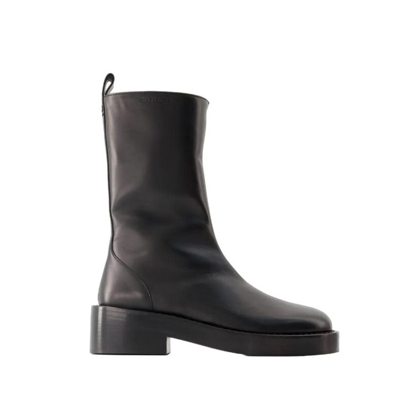 Courrèges Boots & laarzen - Zipped Ankle Boots - Leather - Black in zwart