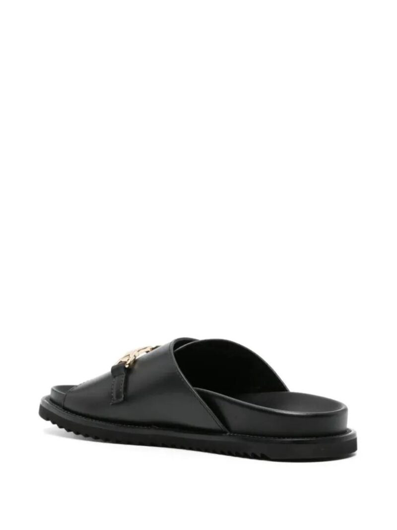 Doucal's Sandalen - Logo-Buckle Leather Slides in zwart - Afbeelding 3