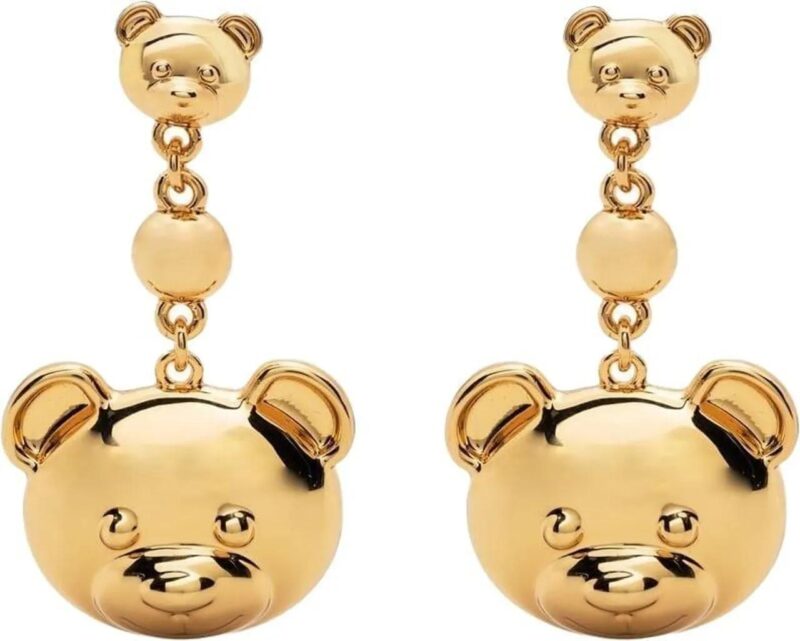 Moschino Ringen - Teddy Bear Drop Earrings in gold