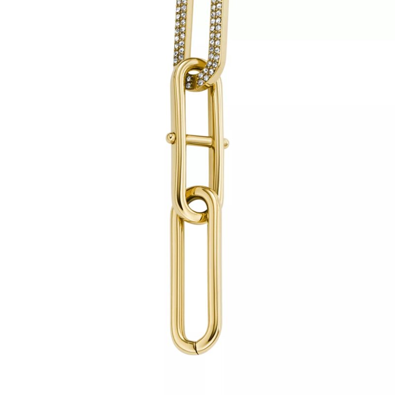 Fossil Kettingen - Heritage D-Link Glitz Stainless Steel Y-Neck Neckl in gold