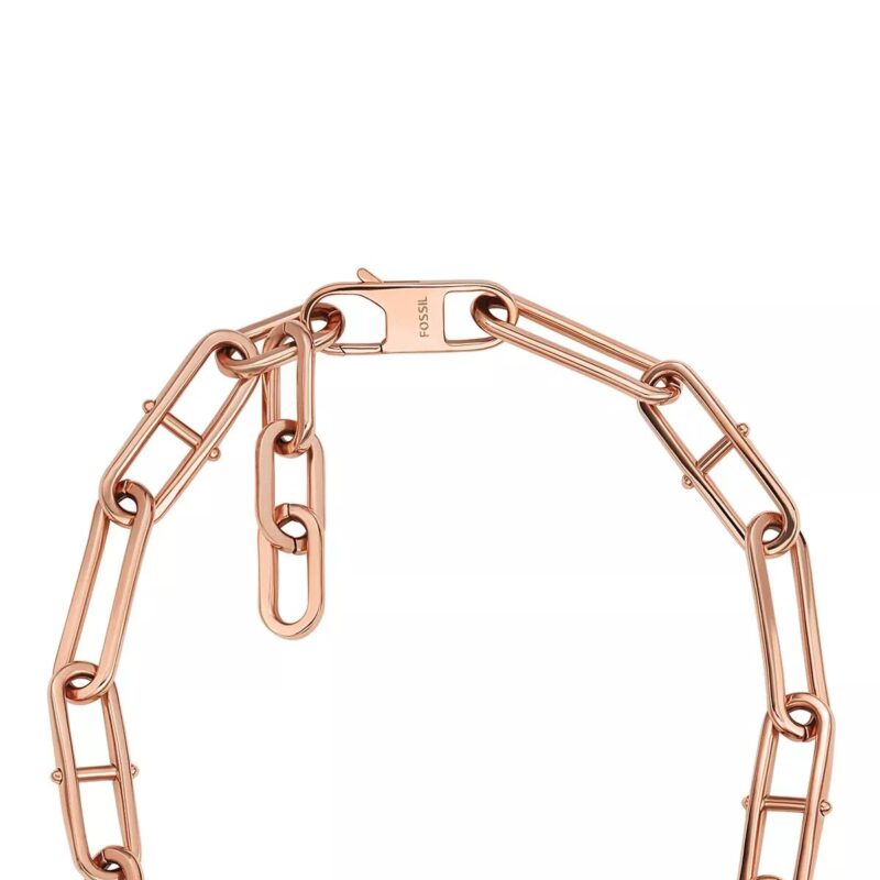 Fossil Kettingen - Heritage D-Link Rose Gold-Tone Stainless Steel Cha in gold - Afbeelding 2