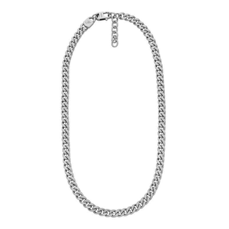 Fossil Kettingen - Harlow Linear Texture Chain Stainless Steel in silver