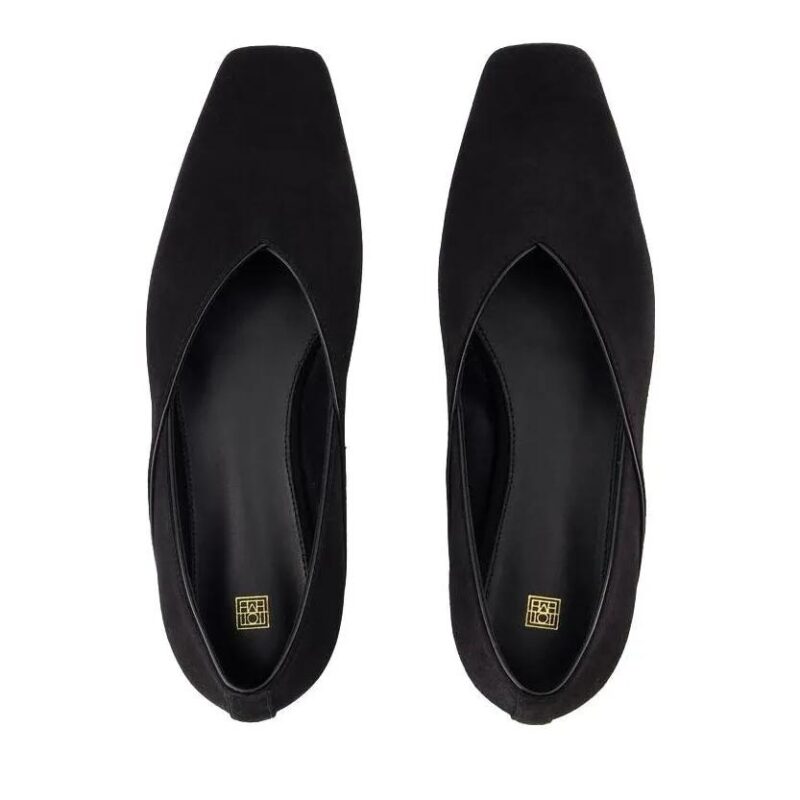 - The Everyday Flat Ballerinas - Toteme - Suede - Bl in zwart - Afbeelding 2