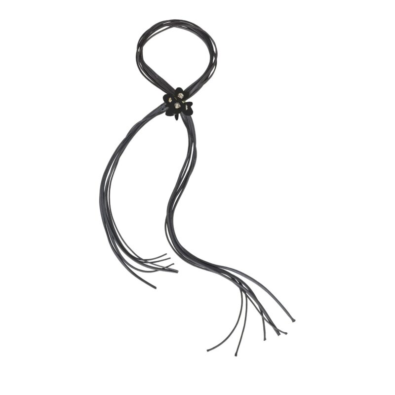 Dorothee Schumacher Kettingen - DANGLING FLOWER tassle necklac in black