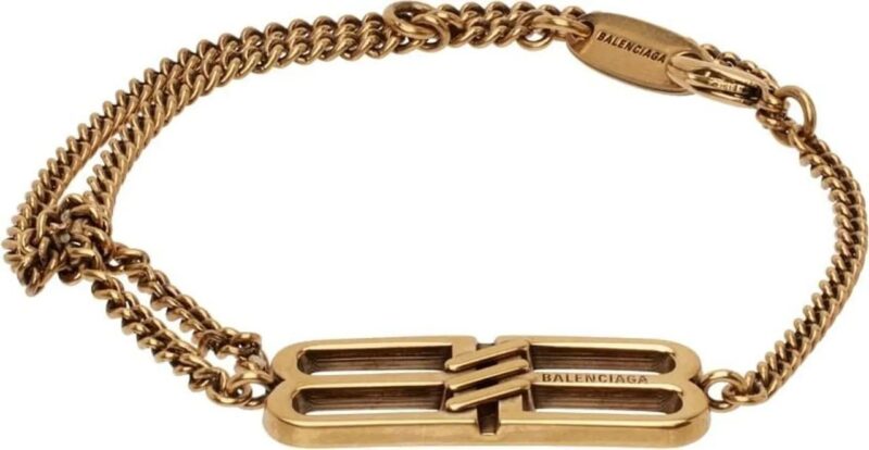 Balenciaga Kettingen - Bb Icon Logo Tangled Bracelet in gold