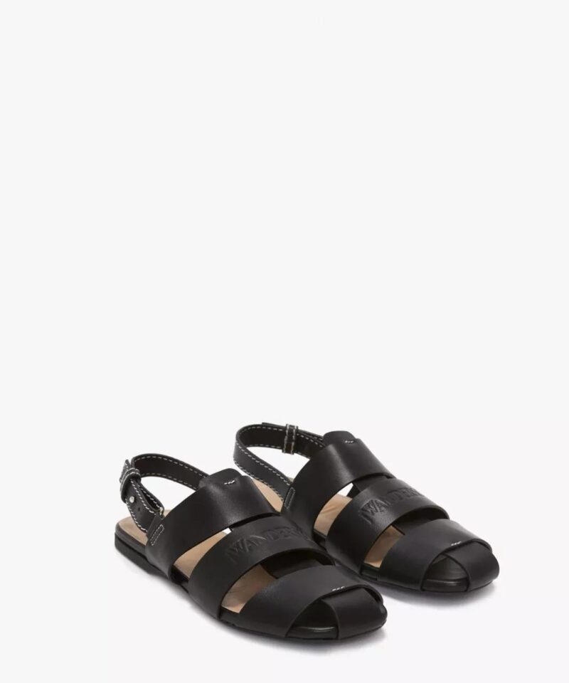 J.W.Anderson Sandalen - JW ANDERSON Schwarze Ledersandale in zwart