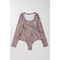 Azura Exchange Dames Luipaardprint Lange Mouw Bodysuit